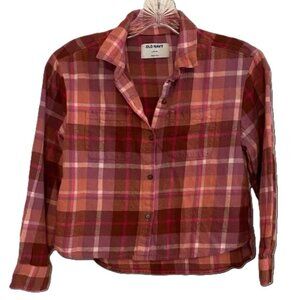 Kids Plaid Button Down Shirt - Red, Pink, Garnet